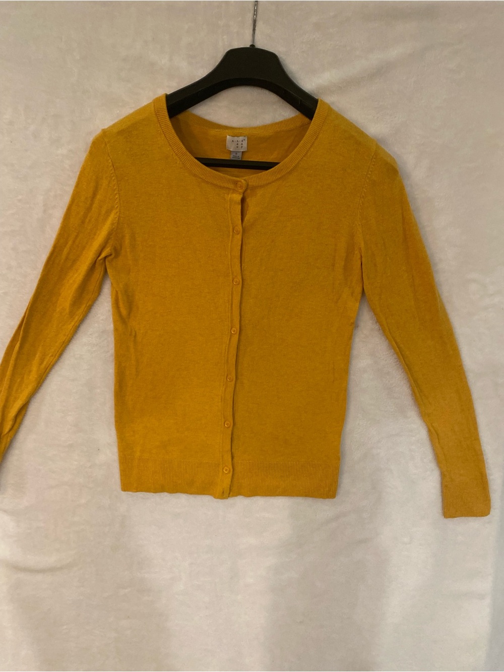 a new day Mustard Yellow Button Up Knit Cardigan US S